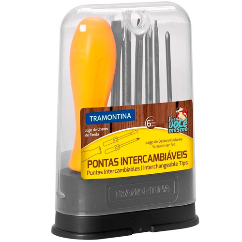 Jogo Chave Fenda/philips Intercamb. 6 Pcs Tramontina