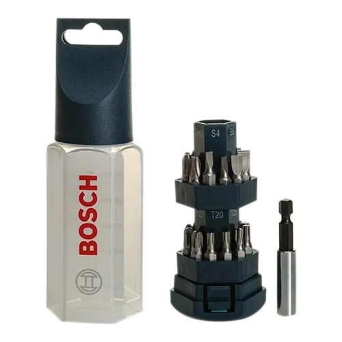 Jogo Ponteira 25 Pcs Fenda/philips + Adap Bosch