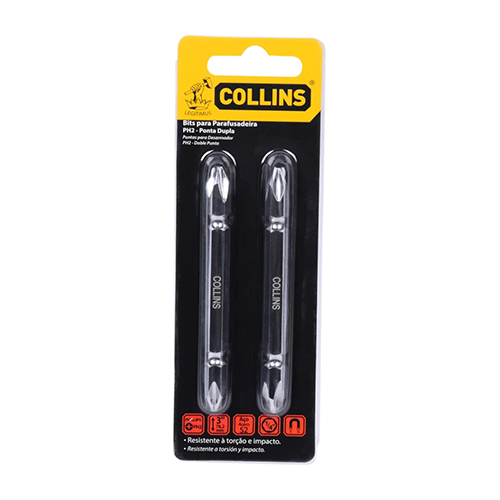 Jogo Ponteira Philips 1/4 X 100mm 2pcs Collins