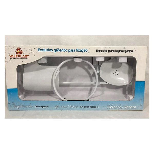 Kit Acessorios Banheiro Abs Branco 5pc Valeplast