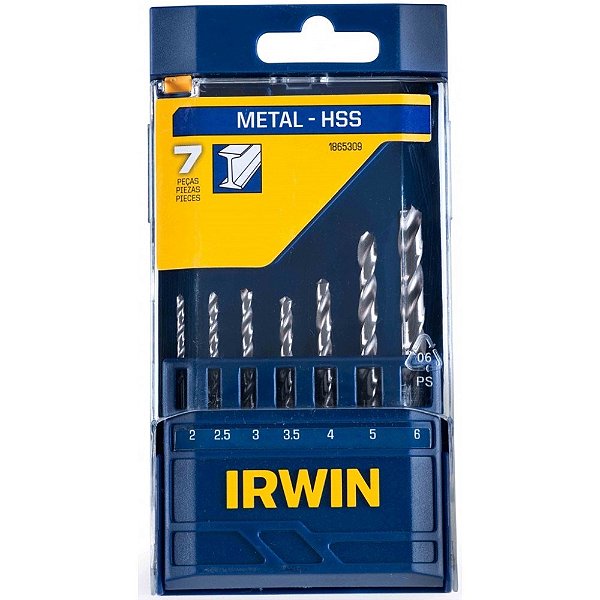 Kit Broca Aco Rapido com 7 Pecas 2,0 a 6,0mm Irwin