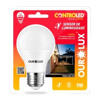 Lampada Led 9,0w Inteligente Sensor Luminosidade Ouro