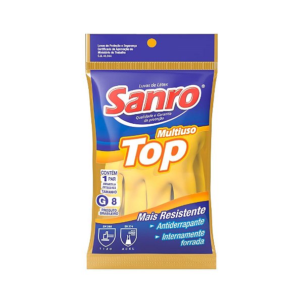 Luva de Seg.  Forrada Amarela G