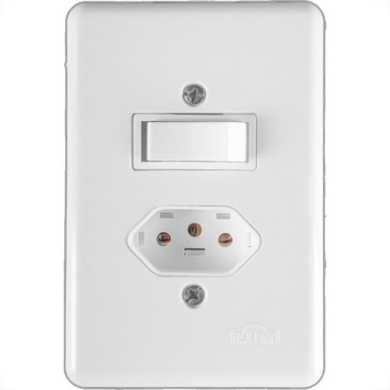 Modulo Embutir 1 Interruptor Simples + Tomada 10a Stylus Ilumi