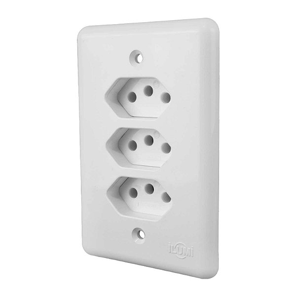 Modulo Embutir 3 Tomadas 20a Stylus Monobloco Ilumi