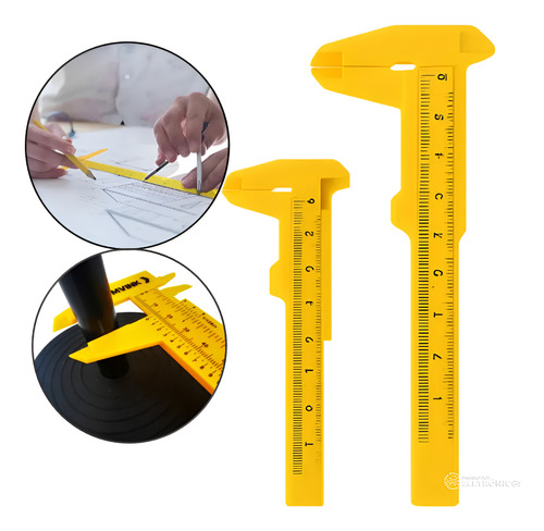 Paquimetro Analogico 150mm Plastico Kit 2 Pecas Bom-6500