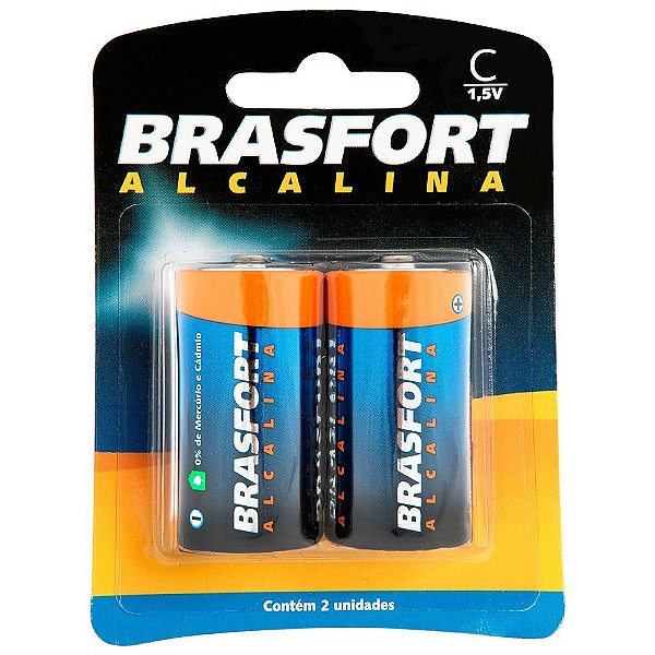 Pilha Alcalina D Grande 2 Un 6303 Brasfort