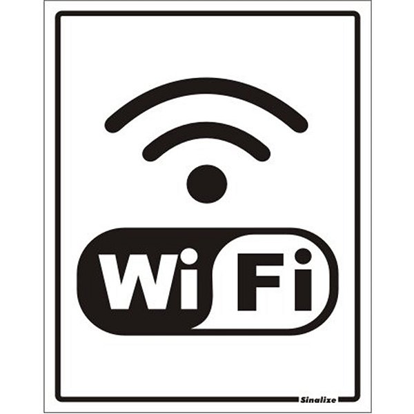 Placa Sinal Poliestireno 15x20 "internet Wifi"