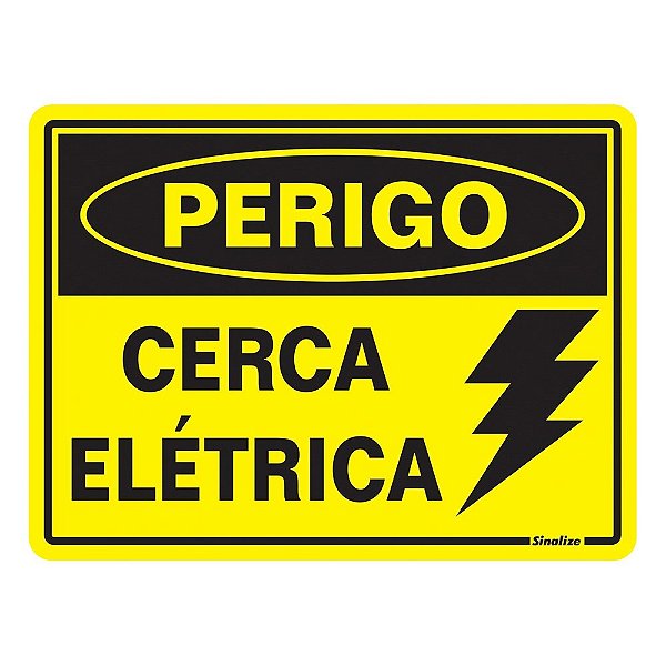 Placa Sinal Poliestireno 15x20 "perigo Cerca Eletrica