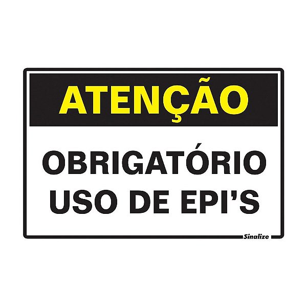 Placa Sinal Poliestireno 20x30 "obrig.Uso de Epis"