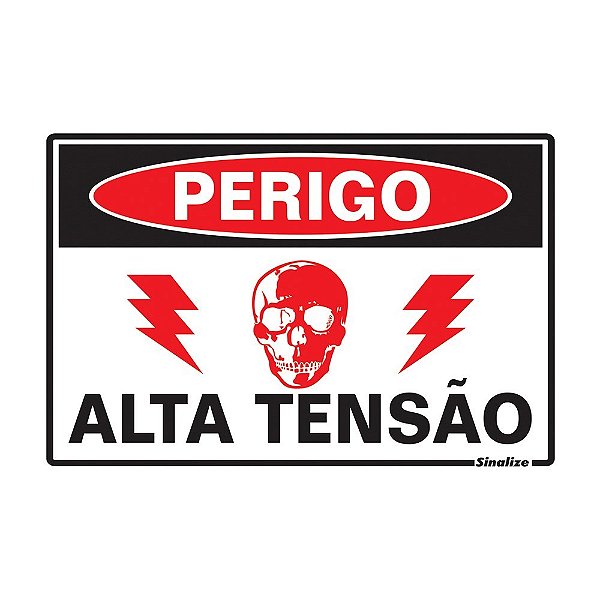 Placa Sinal Poliestireno 20x30 "perigo Alta Tensao"