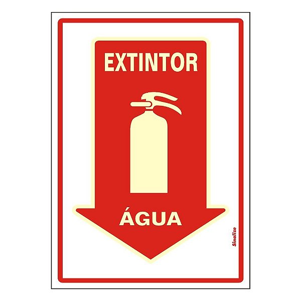 Placa Sinal Pvc 20x30" Extintor Agua"fl.