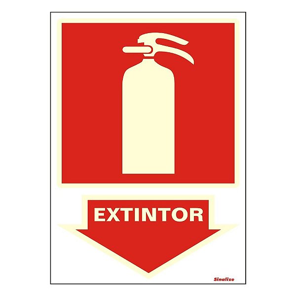 Placa Sinal Pvc 20x30" Extintor" Fluor.