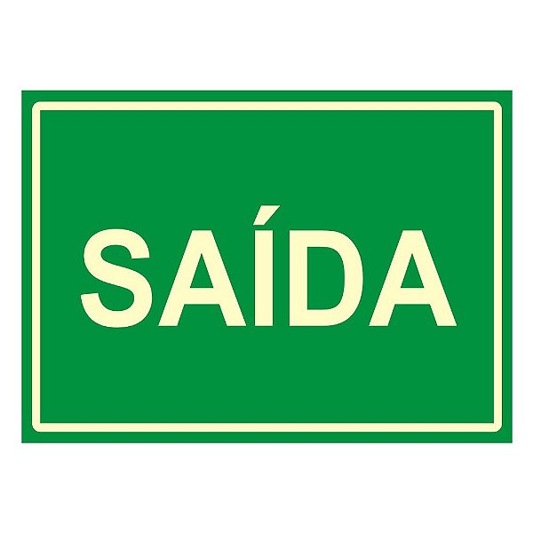 Placa Sinal Pvc 20x30" Saida" Fluor.