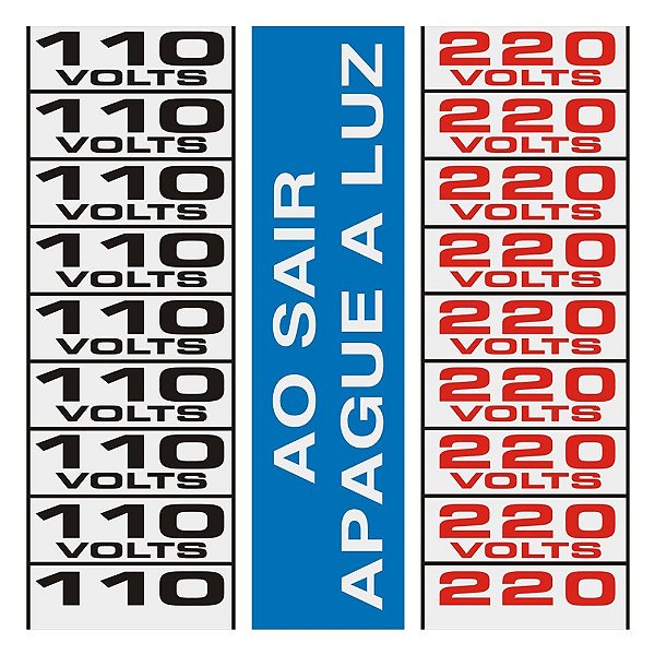 Placa Sinalizacao Aluminio  01,5x3,5 "110v/220v" 18 Pecas