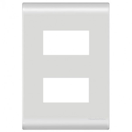 Placa/suporte 4x2 com 2 Postos Afastados Liz Branca