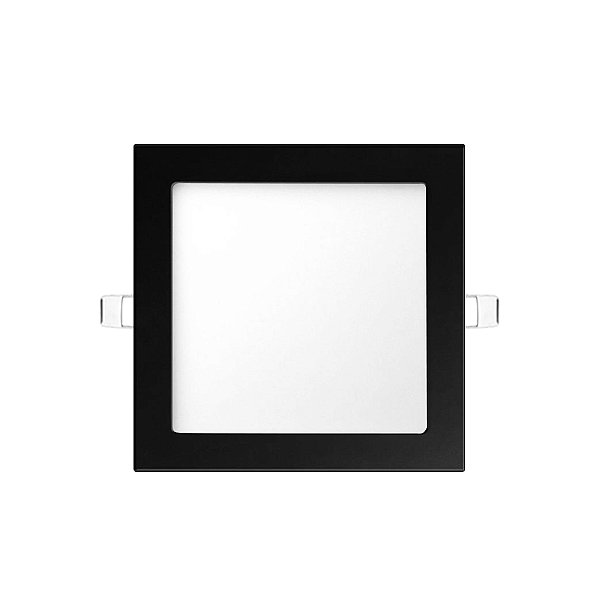 Plafon Embutir 24w Preto Quadrado 6500k