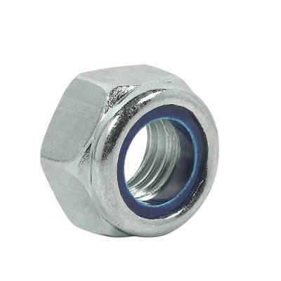 Porca Sextavada Auto Travante Nylon M10 (Ch17) Zincada (Cento)