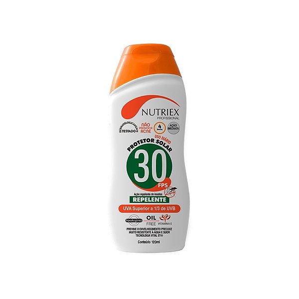 Protetor Solar Fator 30 C/ Repelente 120ml Nutriex