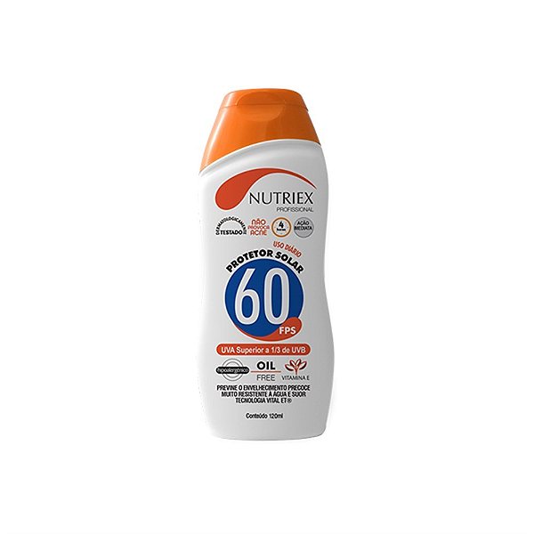 Protetor Solar Fator 60 Uva 120ml Nutriex