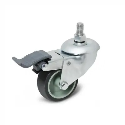 Rodizio Giratorio Parafuso 3" 60kg C/ Freio Rodcar