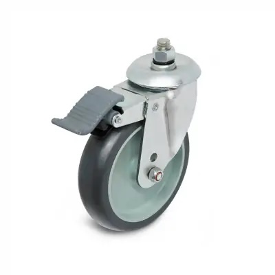 Rodizio Giratorio Parafuso 5" 90kg C/ Freio Rodcar