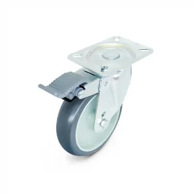 Rodizio Giratorio Placa 5" 90kg C/ Freio Rodcar