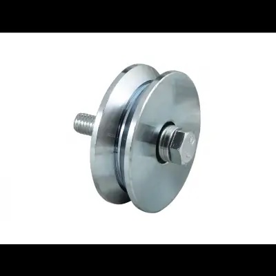 Roldana Canal V 2.1/2" Eixo Furado C/ Parafuso Zincado