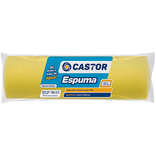Rolo Espuma Amarelo 23cm S/cabo Castor