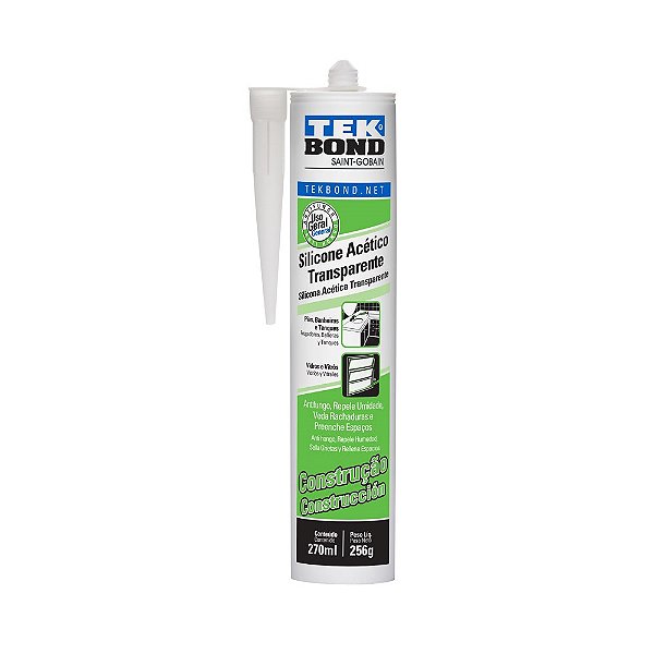 Silicone Acetivo 256g Construção Incolor Tekbond