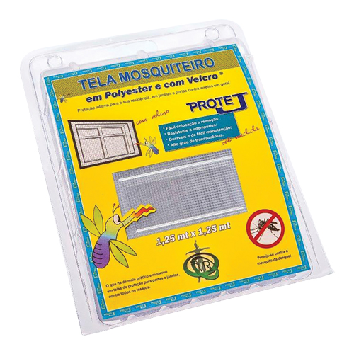 Tela Mosquiteiro Poliester  C/velcro 1,25x1,25 Branca