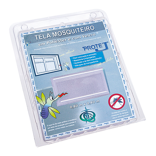 Tela Mosquiteiro Poliester C/velcro 0,80x0,80 Branca