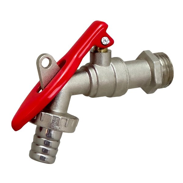 Torneira Tanque / Jardim Parede Esfera Alav. 1/4V C/ Porta Cadeado 1/2a