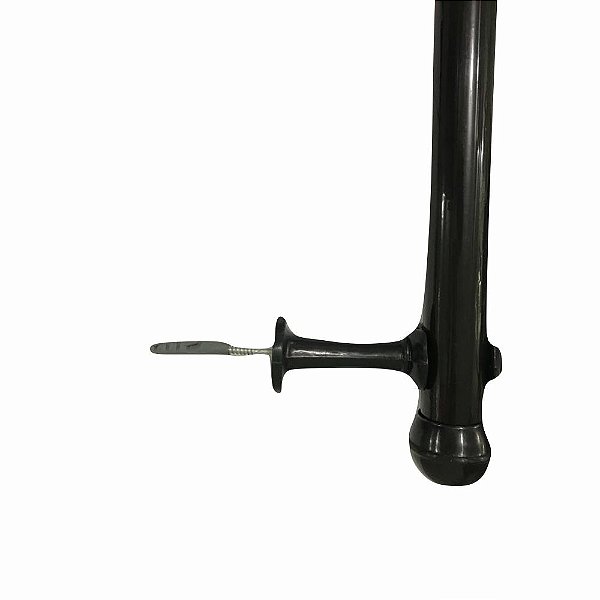 Varao Cortina Grosso 2m Preto C/ Suporte