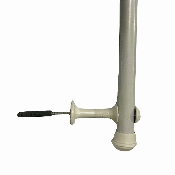 Varao Cortina Grosso 3m Branco C/ Suporte