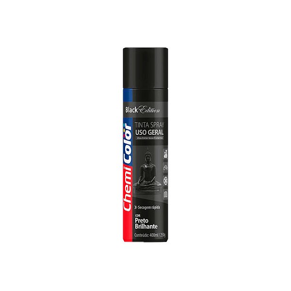 Spray Geral Preto Brilhante 400ml Chemicolor