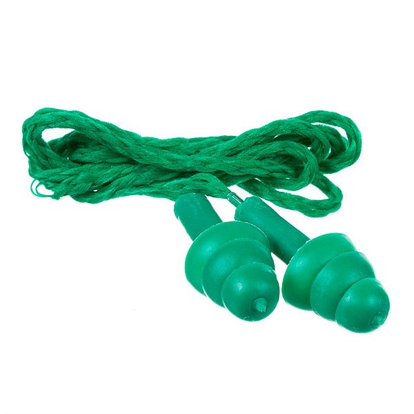 Protetor Auditivo Plug com Cordao Verde