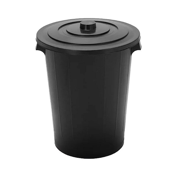 Lixeira com Tampa 60l Rd Black 242