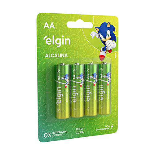 Pilha Alcalina AA Pequena 4 un Elgin