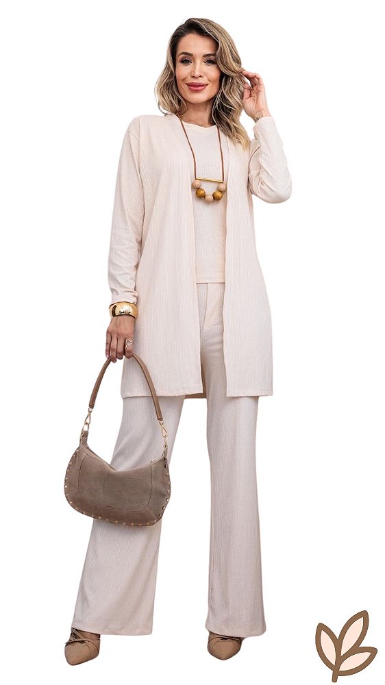 Trijunto Canelado - Conjunto Elegante e Confortável