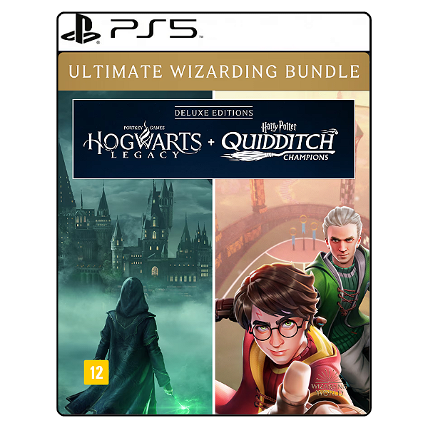 Jogo Pacote Edição Deluxe Hogwarts Legacy + Harry Potter: Campeões do Quadribol - PS5 Mídia Digital