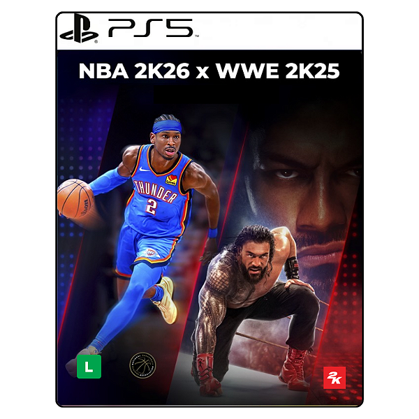 Jogo Pacote NBA 2K26 x WWE 2K25 - PS5 Mídia Digital