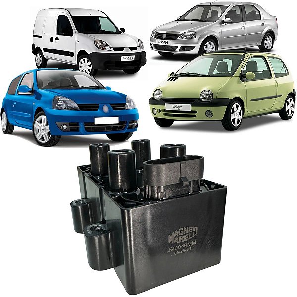 BOBINA IGNIÇÃO TWINGO LOGAN KANGOO CLIO 1.0 1.6 1998 A 2012