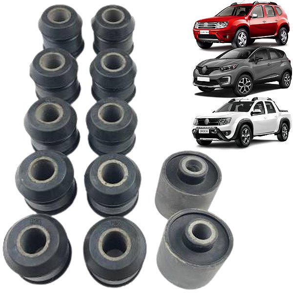 KIT 12 BUCHAS BRAÇO SUSPENSÃO TRASEIRA DUSTER OROCH 4X4 CAPTUR 2012 A 2021