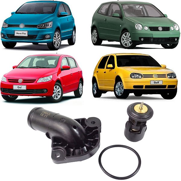 VALVULA TERMOSTATICA FOX GOL 1.0 8V 2003 A 2012 GOLF 1999 A 2019 KOMBI 1.4 POLO 1.6 8V