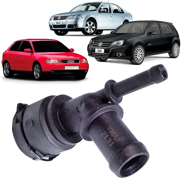CONEXAO FLANGE ÁGUA DO AR QUENTE A3 1.6 8V 1.8 20V 1999 A 2006 BORA GOLF 2.0 8V 2000 A 2014