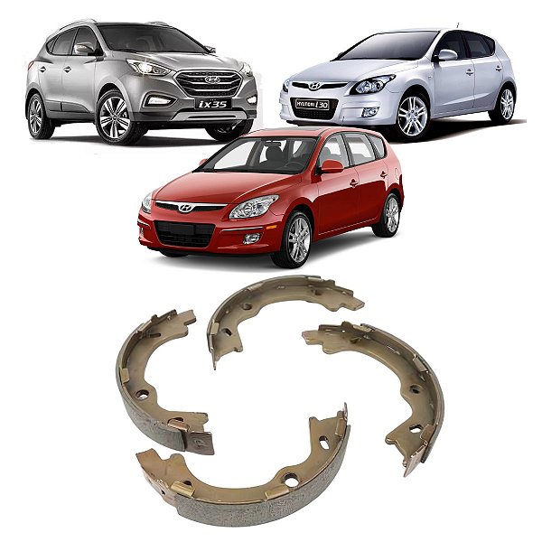 JOGO SAPATA LONA FREIO MAO TRASEIRA 168X25 I30 2.0 16V 2009 A 2016 IX35 2.0 16V 2010 A 2016