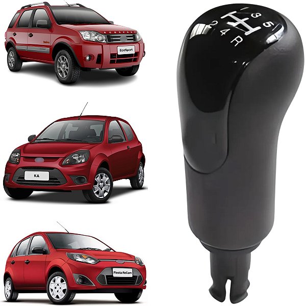 MANOPLA ALAVANCA CAMBIO LENTE PRETA KA FIESTA ECOSPORT 2008 A 2013