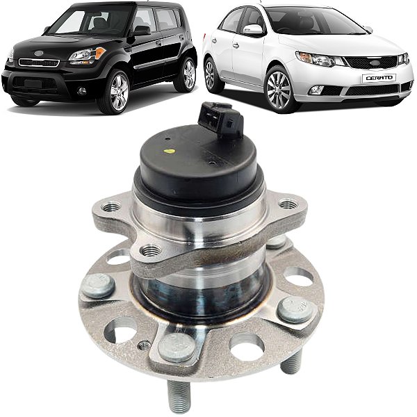 CUBO DE RODA TRASEIRO COM ROLAMENTO CRETA 1.6 2.0 16V 2017 A 2021 CERATO SOUL 1.6 16V 2009 A 2014