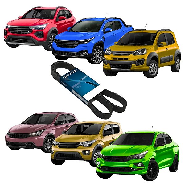 CORREIA ALTERNADOR VIRABREQUIM AR STRADA CRONOS ARGO PULSE 1.3 FIREFLE MOBI ARGO UNO 1.0 3 CILINDROS